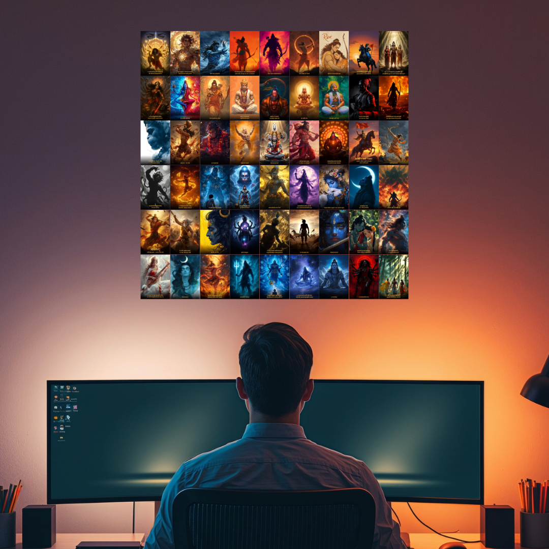 The Ultimate Devotional Pack – 54 Posters | Divine Wall Art Set | Premium Studio Finish   Divyam Prints