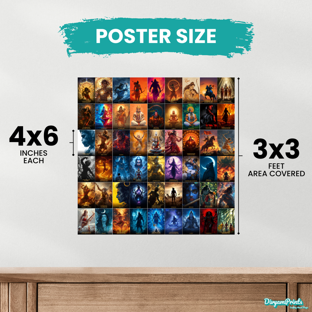The Ultimate Devotional Pack – 54 Posters | Divine Wall Art Set | Premium Studio Finish   Divyam Prints