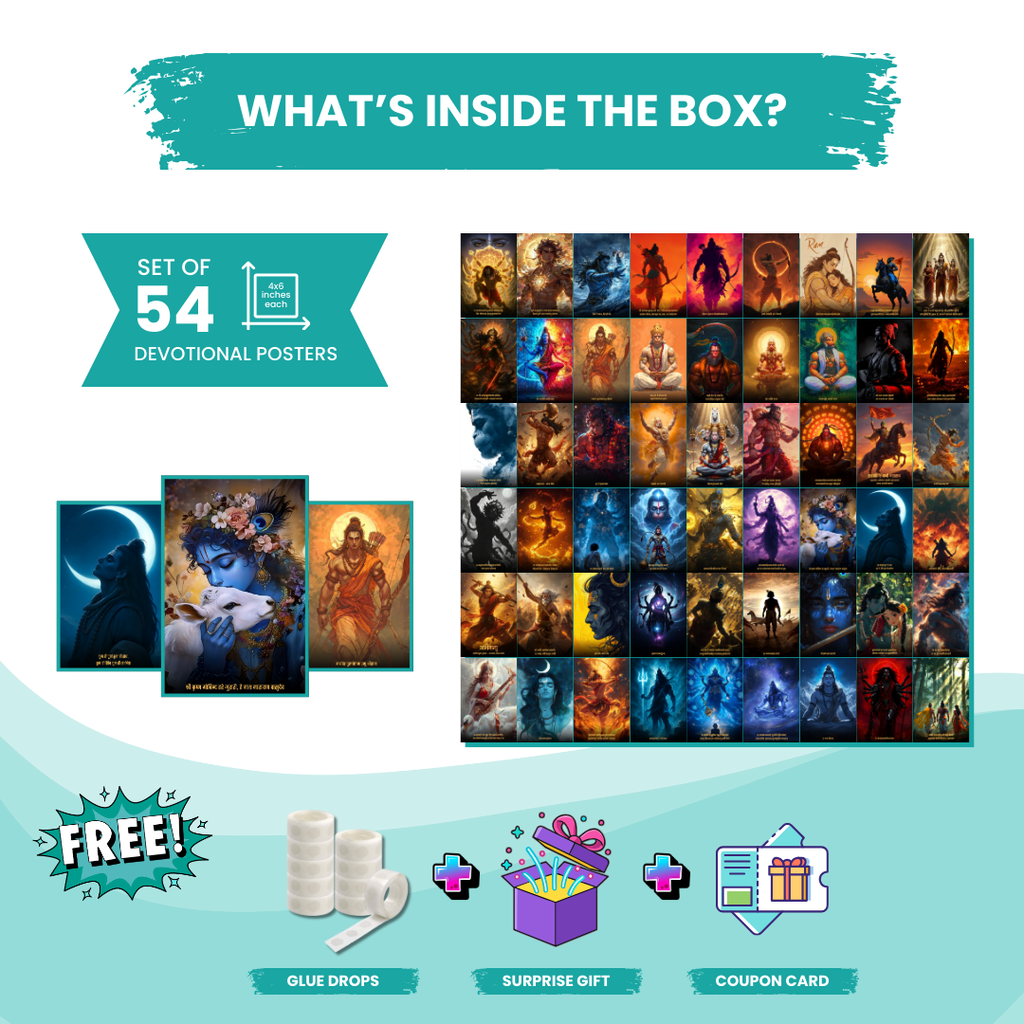 The Ultimate Devotional Pack – 54 Posters | Divine Wall Art Set | Premium Studio Finish   Divyam Prints