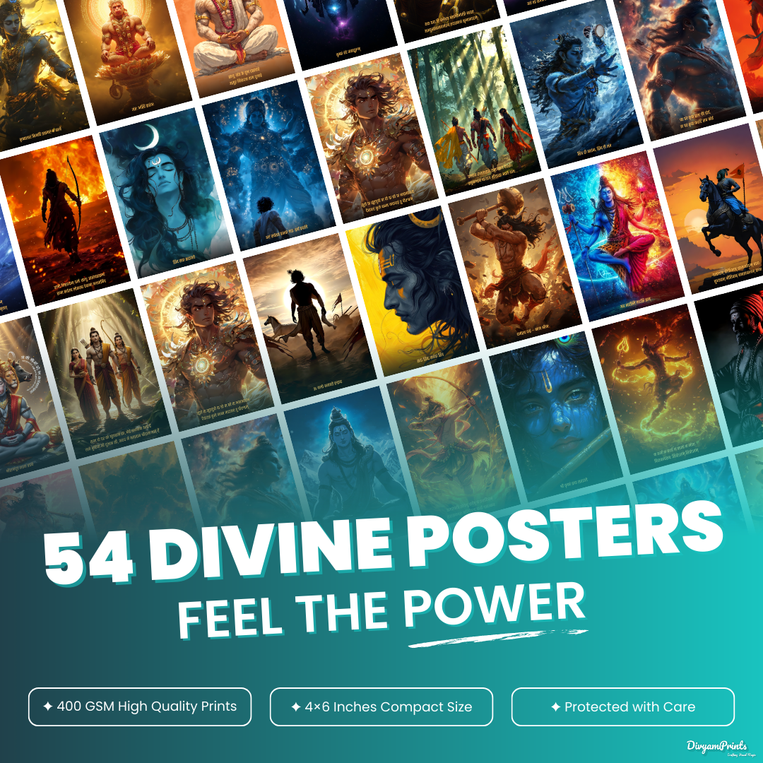 The Ultimate Devotional Pack – 54 Posters | Divine Wall Art Set | Premium Studio Finish   Divyam Prints