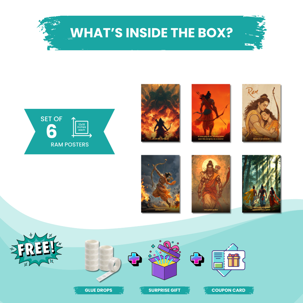 Shri Ram Collection – 6 Poster Combo | Divine Maryada Purushottam Art Set | 8K Premium Gloss Edition   Divyam Prints