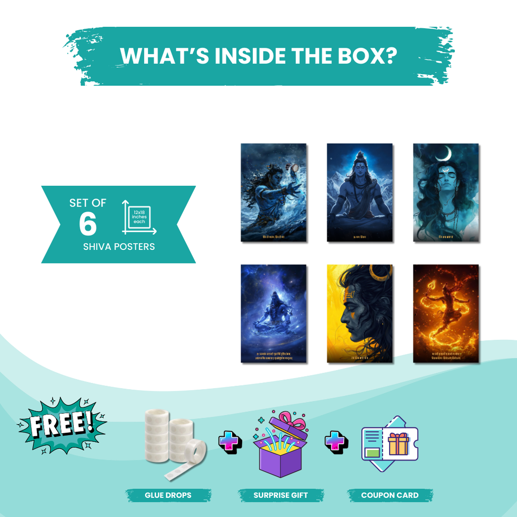 Mahadev Collection – 6 Poster Combo | Divine Shiva Wall Art Set | 8K Premium Gloss Edition   Divyam Prints